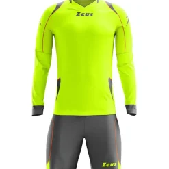 Zeus Ropa Para Porteros|Equipaciones^Paros Conjunto de portero Camiseta de manga larga con pantalones cortos Amarillo neón