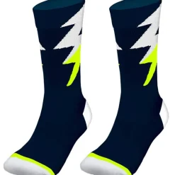 Mujer Zeus Balonmano|Ropa De Fitness^Thunder calcetines largos especiales de entrenamiento azul marino amarillo neón
