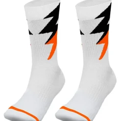 Mujer Zeus Balonmano|Ropa De Fitness^Thunder calcetines largos especiales de entrenamiento blanco naranja